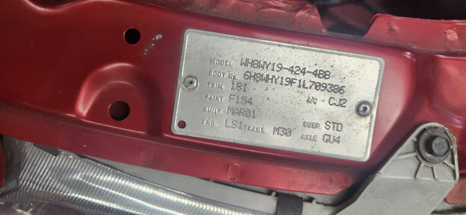 a198 - WH Holden Statesman V8 LS1 - ECU  Service #12200411 (Red & Blue Plug)