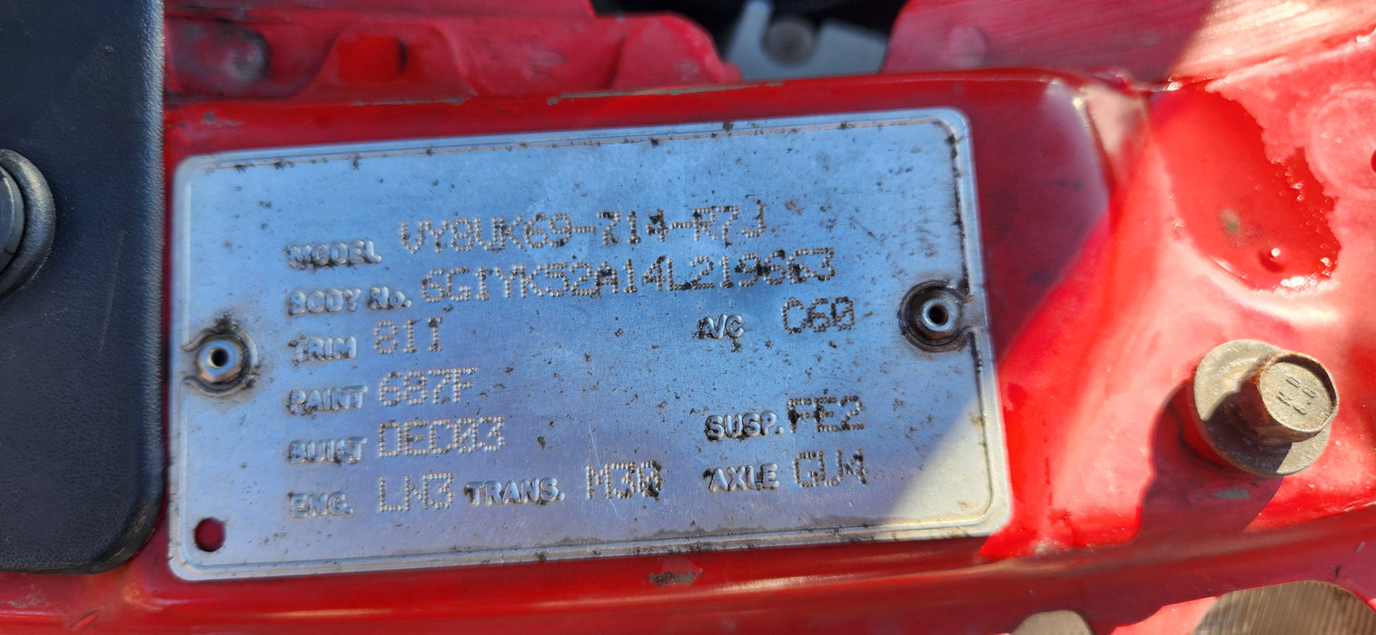 A208 - VY HOLDEN COMMODORE - DRIVER'S REAR DOOR - PAINT CODE STING RED #687F