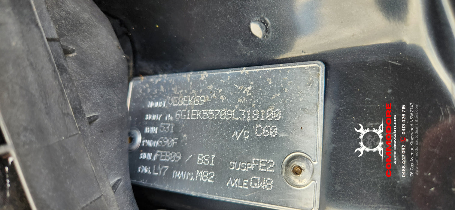 A248 - VE Holden Commodore SV6 SERIES I - Computer Set (BCM PN:15921353, ECU Service #12623327, Ignition, Key Reader, Key & FOB)