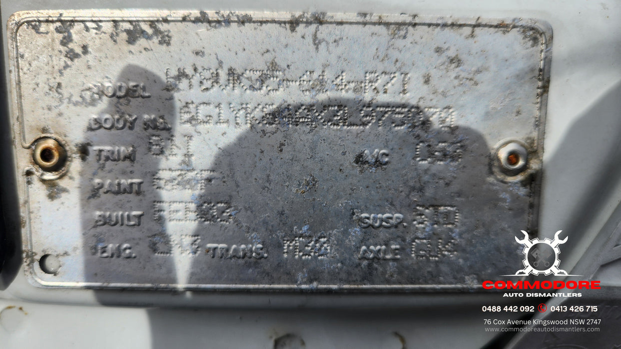 A245 - VY Acclaim WAGON - Passenger's Rear Door - PAINT CODE HERRON WHITE #679F