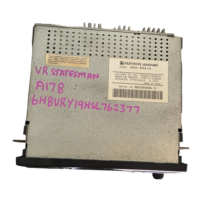 A178 - VR HOLDEN STATESMAN - Stereo (EUROVOX) mcc-8361V with PIN CODE