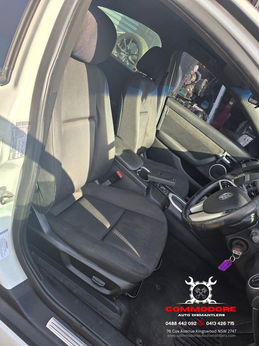 A279 - VE SV6 Holden Commodore SERIES I - Front Seat (PAIR) with Seatbelt Stalks - CLOTH TRIM #51i
