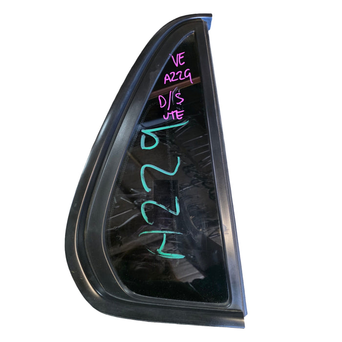 A229 - VE/VF HOLDEN COMMODORE UTILITY - QUATER WINDOW GLASS - DRIVER'S SIDE