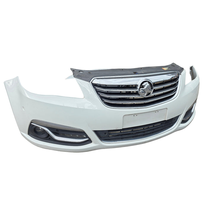 VF001 - VF Holden Calais V - GENUINE Front Bar with Grilles and DRL Lights - Heron White #679F