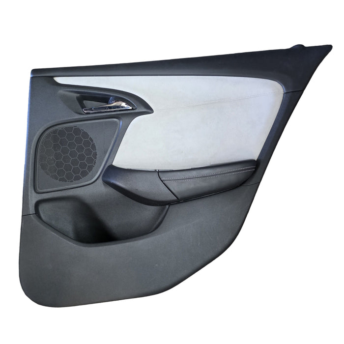 VF001 - VF Holden Calais V Sedan - IVORY Perforated Leather and Suede Doorcards with woodgrain feature  (set)