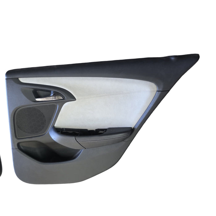 VF001 - VF Holden Calais V Sedan - IVORY Perforated Leather and Suede Doorcards with woodgrain feature  (set)