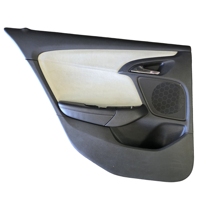 VF001 - VF Holden Calais V Sedan - IVORY Perforated Leather and Suede Doorcards with woodgrain feature  (set)