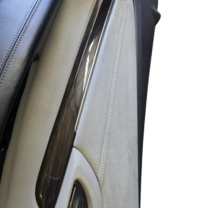 VF001 - VF Holden Calais V Sedan - IVORY Perforated Leather and Suede Doorcards with woodgrain feature  (set)