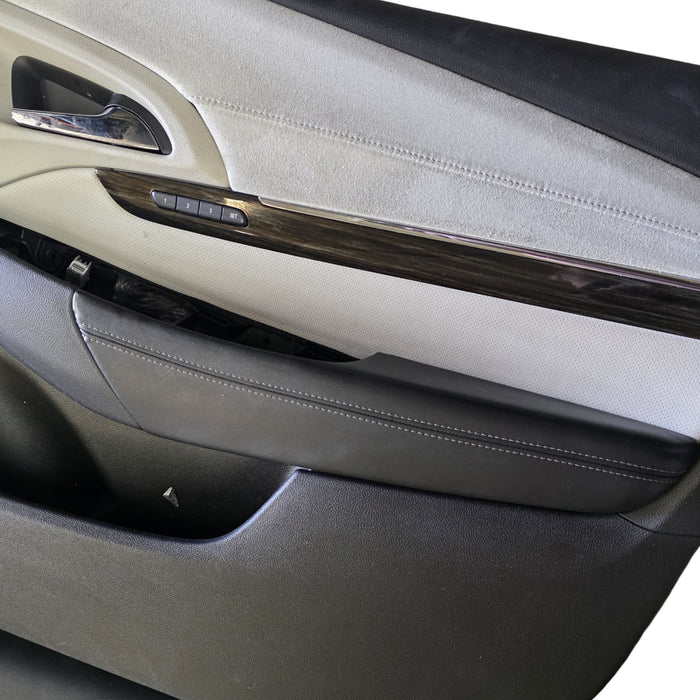 VF001 - VF Holden Calais V Sedan - IVORY Perforated Leather and Suede Doorcards with woodgrain feature  (set)