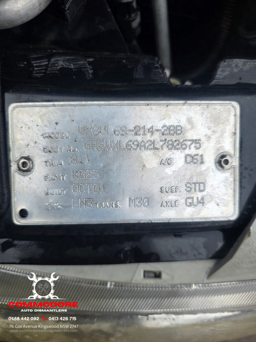 A293 - VX / Holden Berlina V6 LN3 Ecotec M30, Auto 211,XXXkms Paint Code #k025 Phantom Black