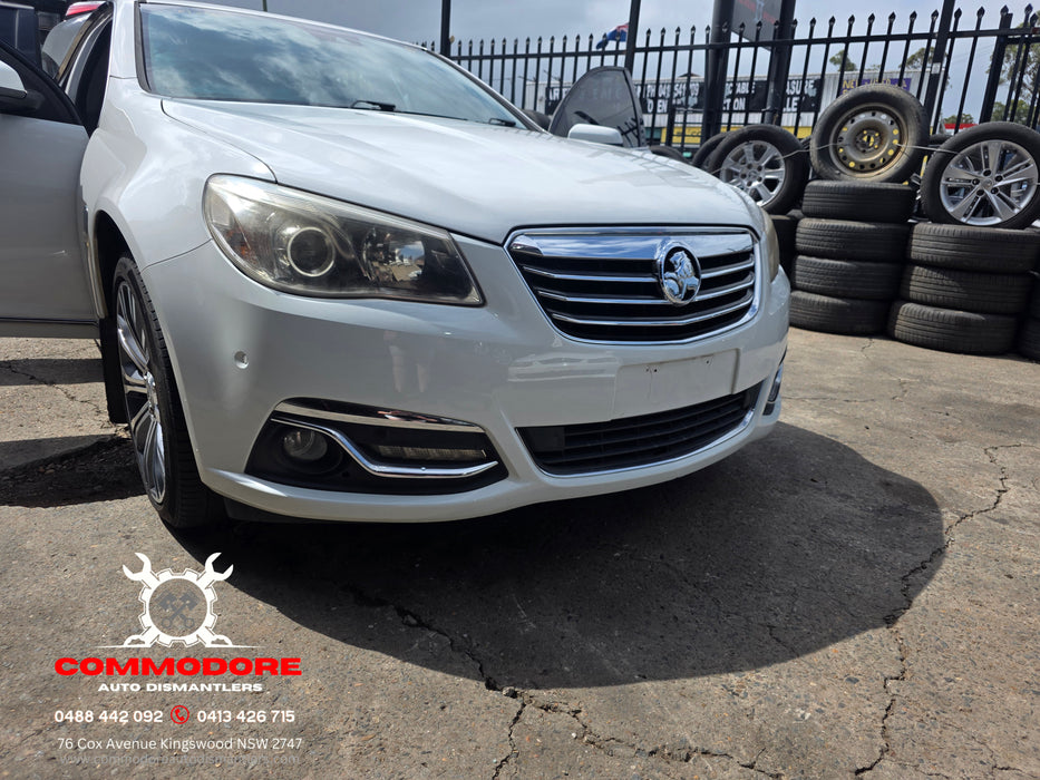 A296 - VF Holden Calais Sedan - Front Bar with Grilles and Bezels Heron White #679F