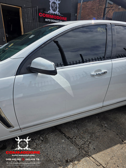 A296 - VF Holden Calais Sedan - PASSENGER FRONT Door (POWER WINDOWS) - Herron White Paint #697F