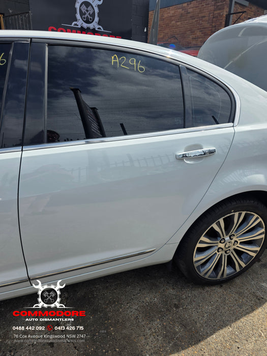 A296 - VF Holden Calais Sedan - PASSENGER REAR Door Herron White Paint #697F