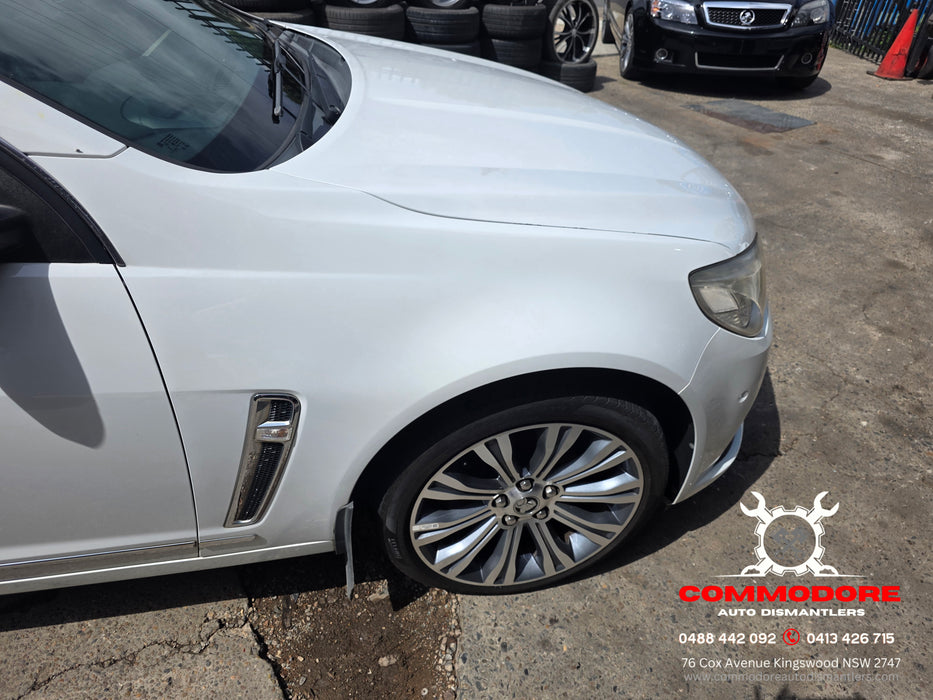 A296 - VF Holden Calais - DRIVER SIDE Front Guard - Heron White Paint code #679F