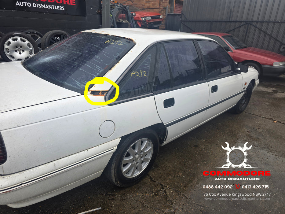A292 - VP Holden Commodore SEDAN - Rear Upper Quarter Body Trim - DRIVERS SIDE - ALASKAN WHITE #J064