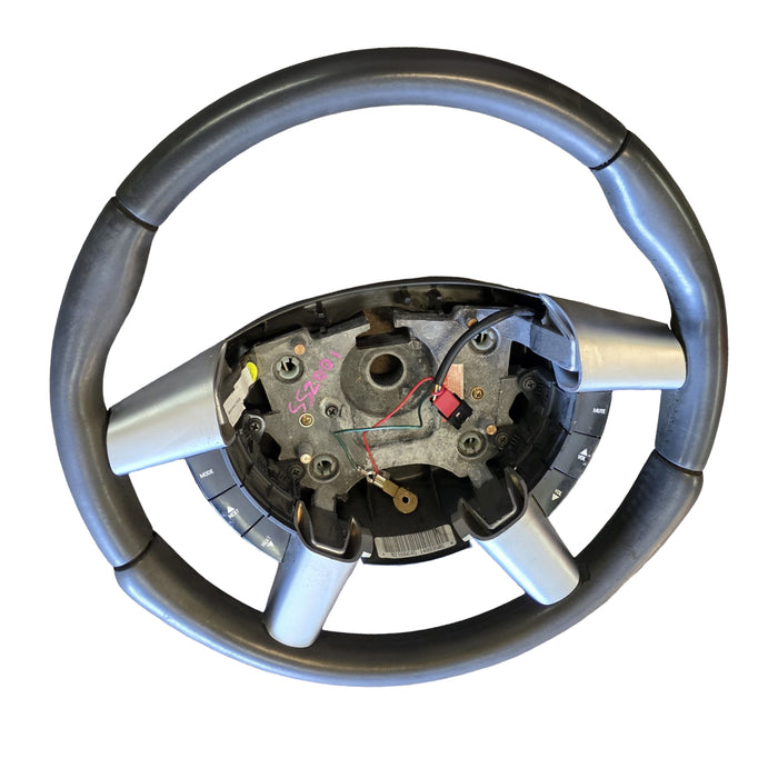 SSZ001 - VZ SS Holden Commodore - Leather Thick Grip Steering Wheel w/ Switches - BLACK/SILVER