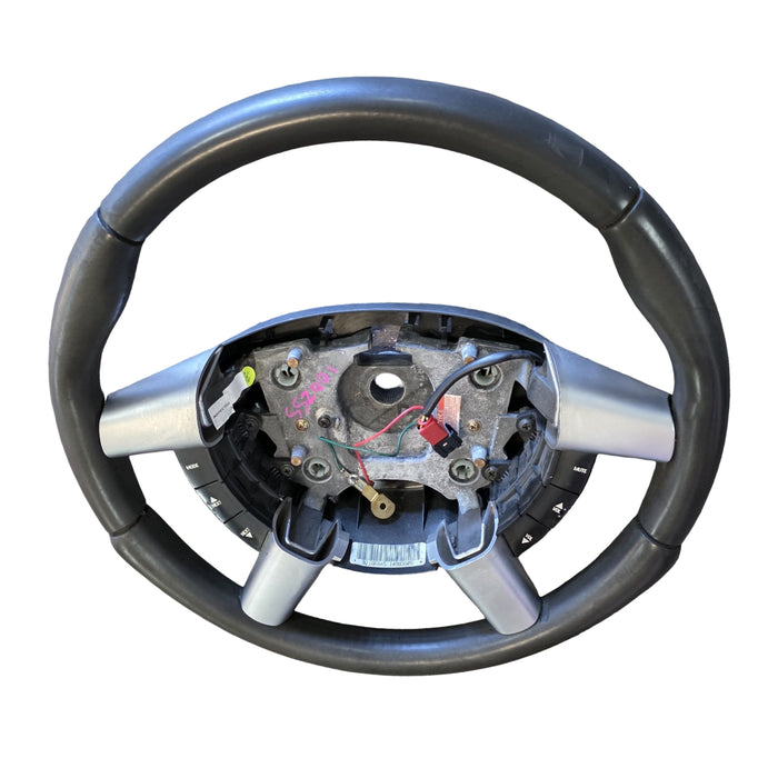 SSZ001 - VZ SS Holden Commodore - Leather Thick Grip Steering Wheel w/ Switches - BLACK/SILVER