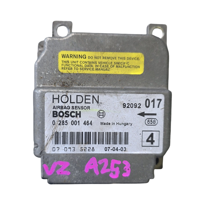 A253 - VZ Holden Crewman (2007) - Airbag Module CODE: 017 - G/M #92092017
