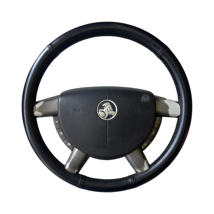 A253 - VZ Holden Crewman - Leather Steering Wheel w/ Switches & Horn Pad - TRIM #81i