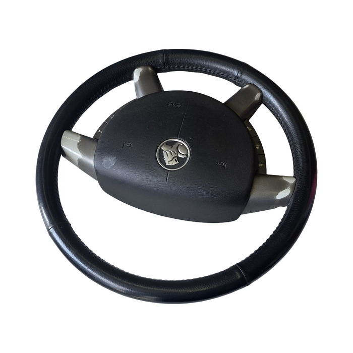 A253 - VZ Holden Crewman - Leather Steering Wheel w/ Switches & Horn Pad - TRIM #81i