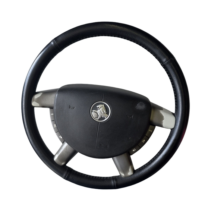 A253 - VZ Holden Crewman - Leather Steering Wheel w/ Switches & Horn Pad - TRIM #81i