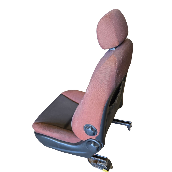 A253 - VZ Holden Crewman - Front Cloth Seats w/ Seatbelt Stalks (PAIR) - RED/BLACK CLOTH