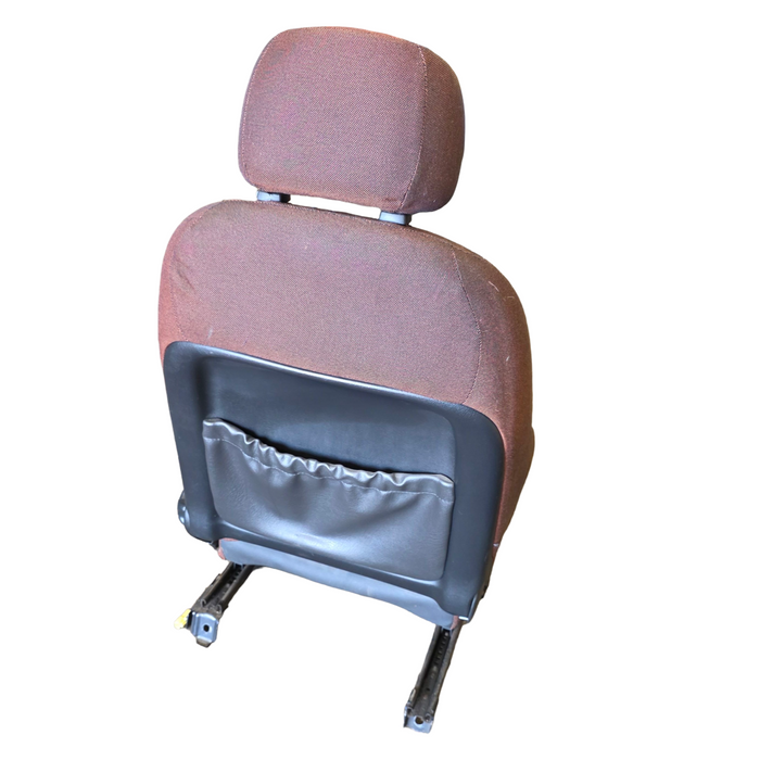 A253 - VZ Holden Crewman - Front Cloth Seats w/ Seatbelt Stalks (PAIR) - RED/BLACK CLOTH