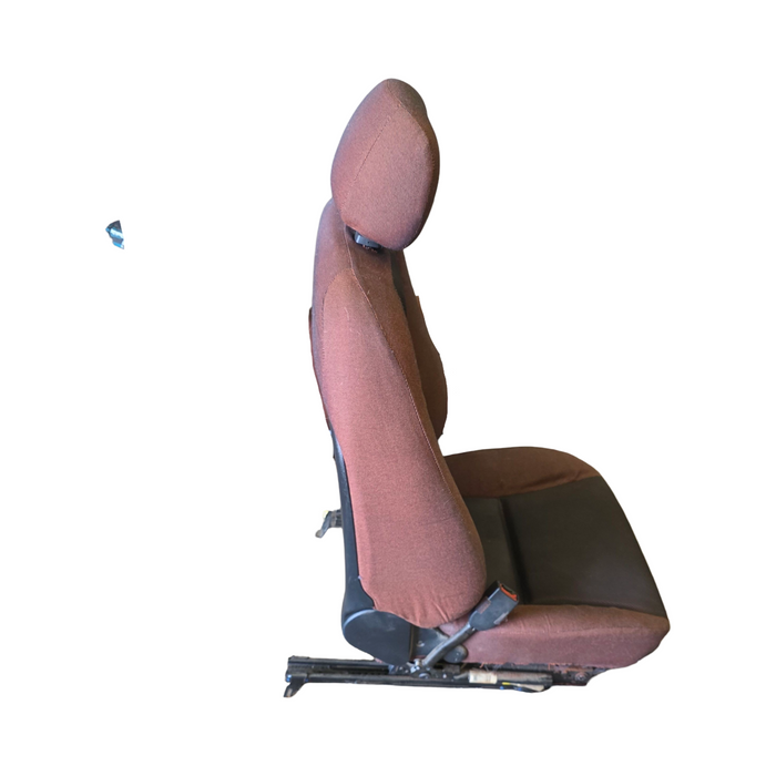 A253 - VZ Holden Crewman - Front Cloth Seats w/ Seatbelt Stalks (PAIR) - RED/BLACK CLOTH
