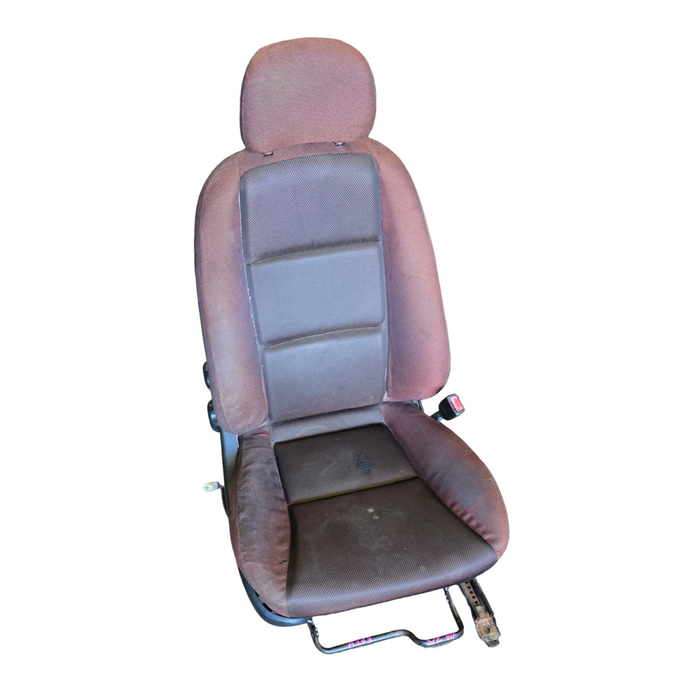 A253 - VZ Holden Crewman - Front Cloth Seats w/ Seatbelt Stalks (PAIR) - RED/BLACK CLOTH