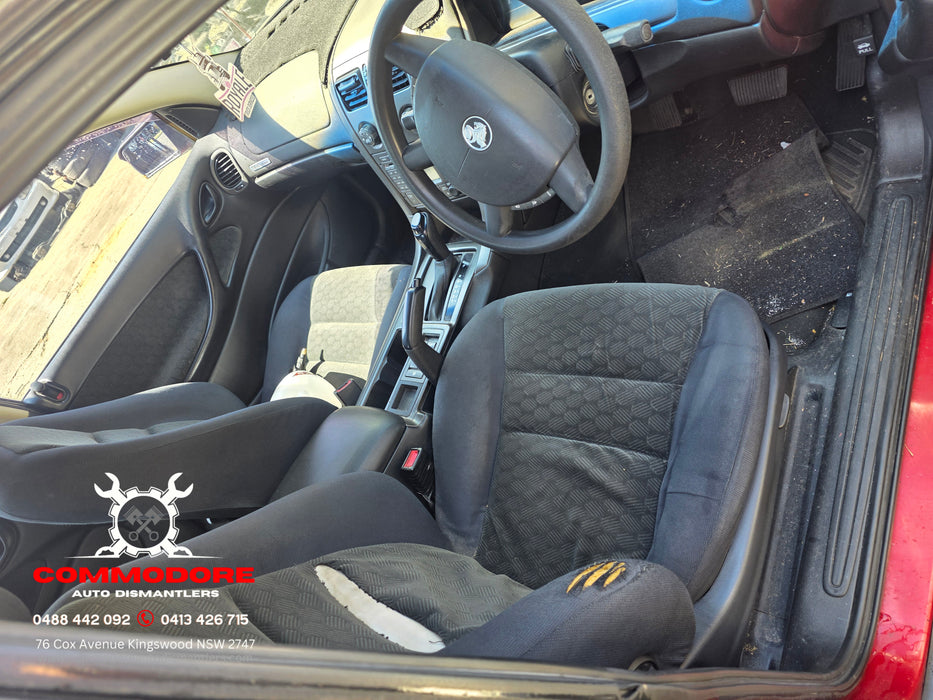 A302 - VY Holden Commodore Sedan - Front Seats (PAIR) Cloth with Stalks and Seat rails.
