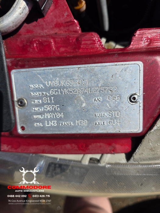 a302 - VY Holden Commodore V6 - M30 4-speed Auto Gearbox 4HFD 209,XXXkms Vin# 6G1YK52A74L275722