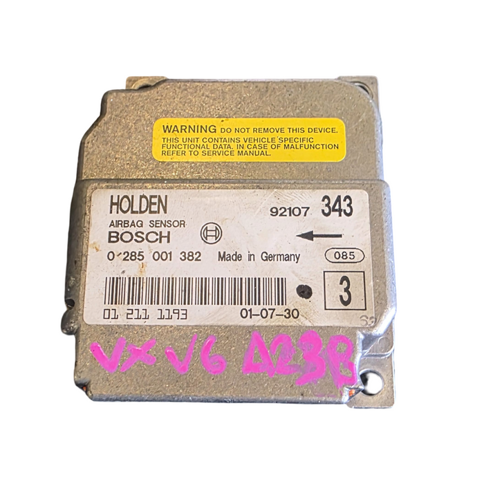 A238 - VX SII Holden Commodore - (BOSCH) Airbag Module S/N:343