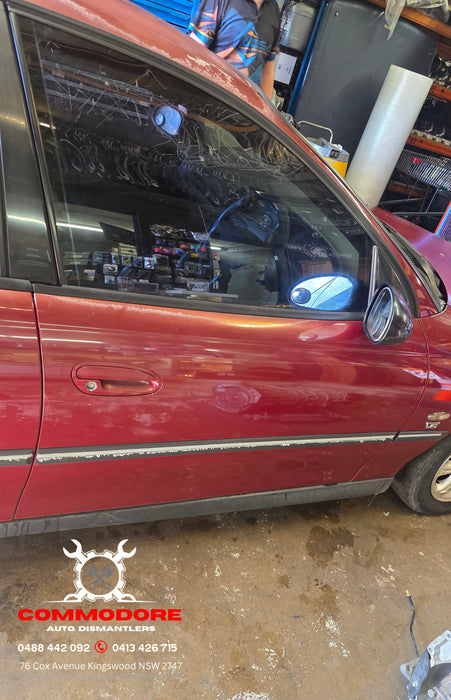 A315 - VT SERIES II Holden Commodore Sedan - Driver's Front Door (POWER WINDOW) - GRANADA RED #F129