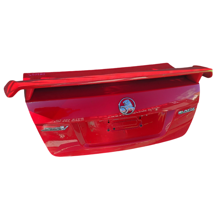 Da2025 - VE Holden Commodore -  Bootlid w/ Wing, "SSV" Badges & Chrome Trim - Sting Red #687F