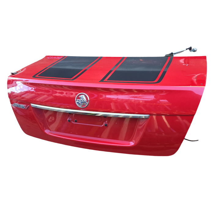 Da2053 - VE Holden Commodore -  Bootlid w/ Black Decal Sticker, "SSV" Badges & Chrome Trim - Sting Red #687F