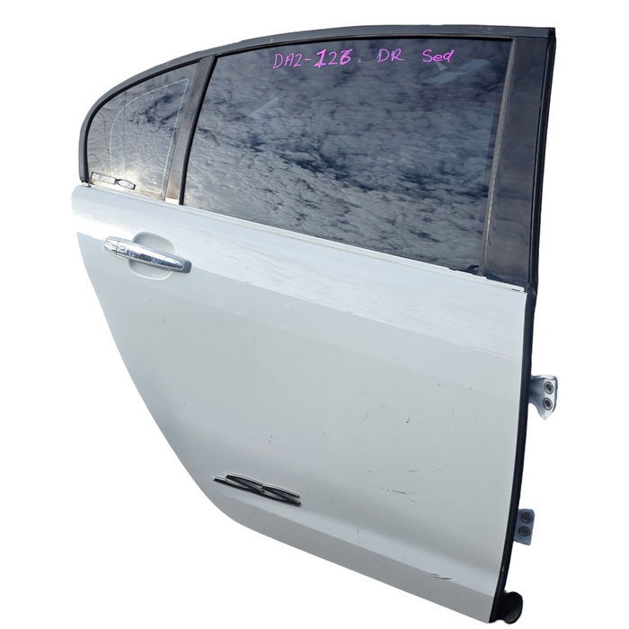 DA2-126 - VF Holden Calais - Driver's Rear Door w/ "SS" Badge & Chrome Handle - Heron White #J073
