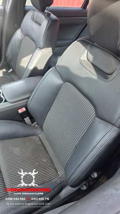 EX005 - VE SERIES II Holden Commodore SV6 Sedan - Front Seats w/ Seatbelt Stalks & Rails Assembly (PAIR) - LEATHER/CLOTH
