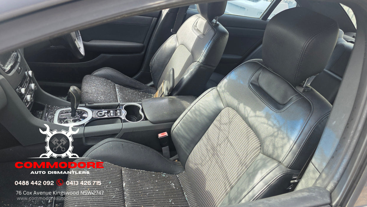 EX005 - VE SERIES II Holden Commodore SV6 Sedan - Front Seats w/ Seatbelt Stalks & Rails Assembly (PAIR) - LEATHER/CLOTH
