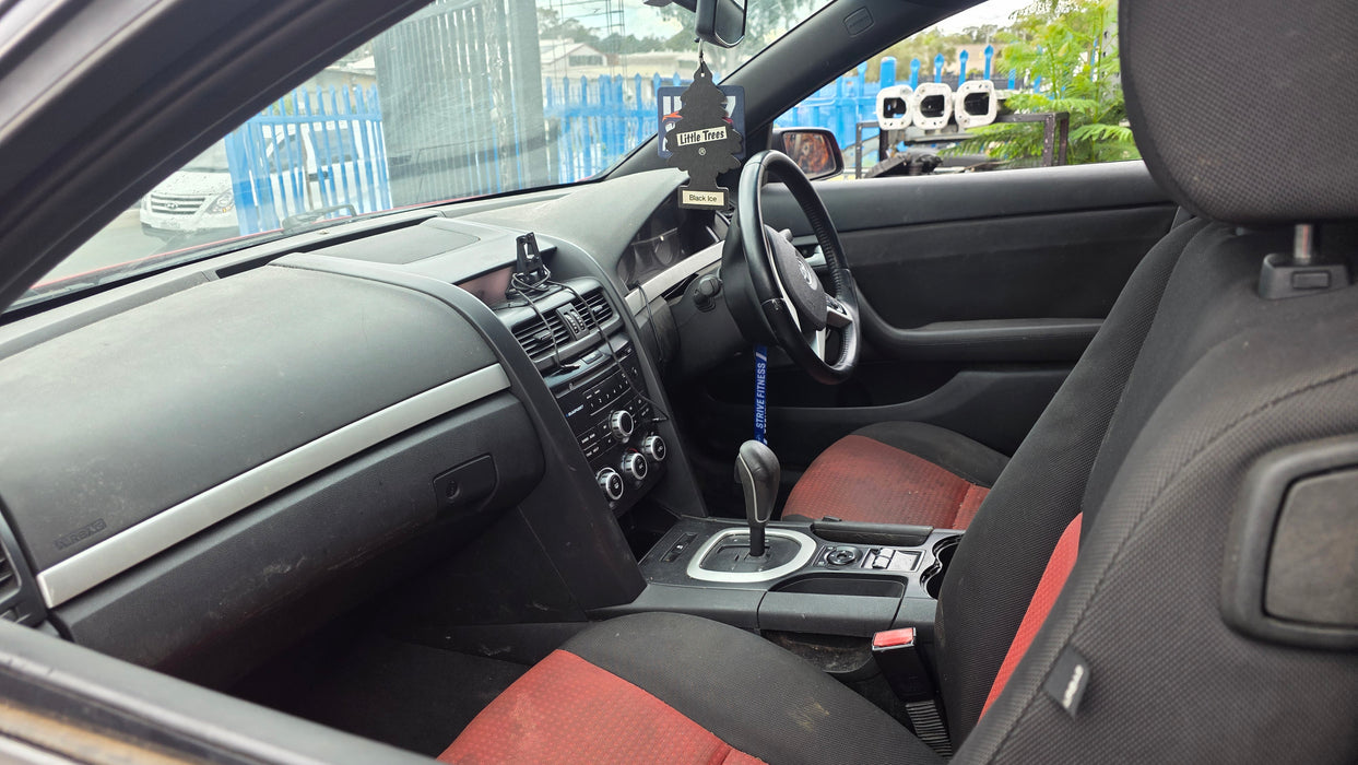 A349 - VE SV6 Holden Commodore Utility SERIES I -  Front Seats (PAIR) Cloth (RED/BLACK)
