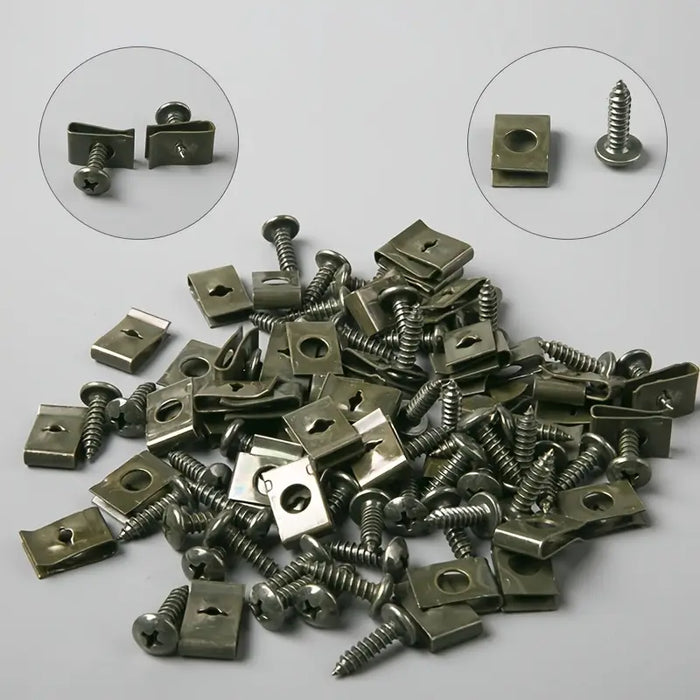 VT, VX, VU, VY, VZ Holden Commodore Guard / Bar fastener U Clips & Screw Set