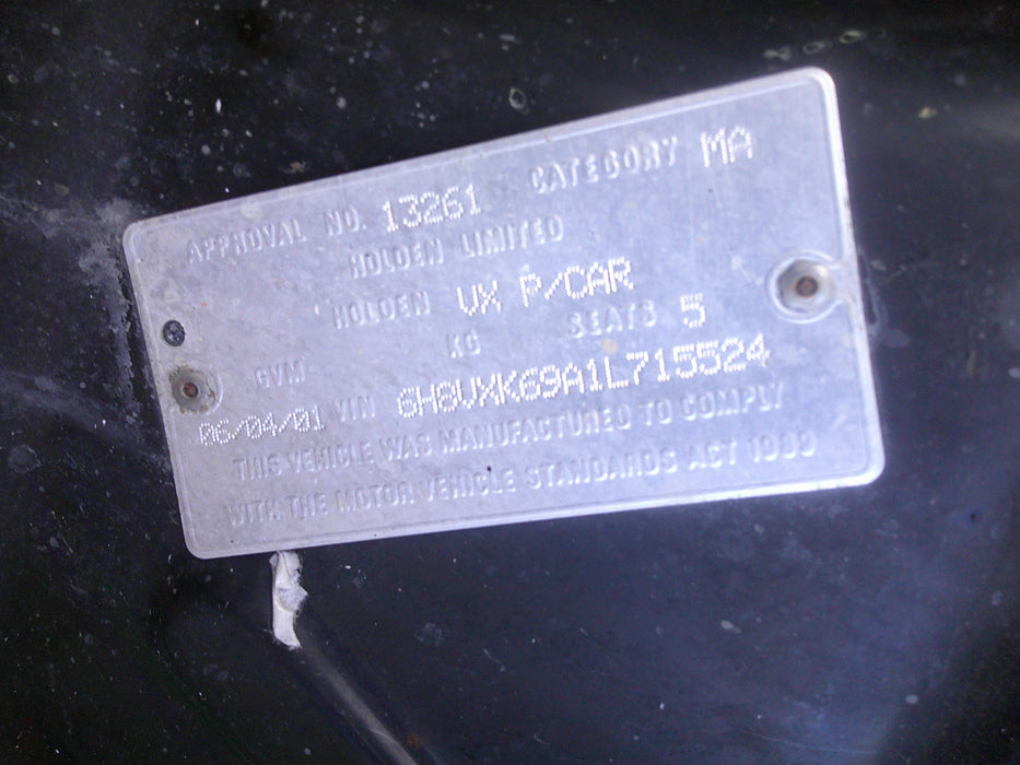 A096 - VX Holden Executive Sedan - Rear Bar - HERON WHITE #J073