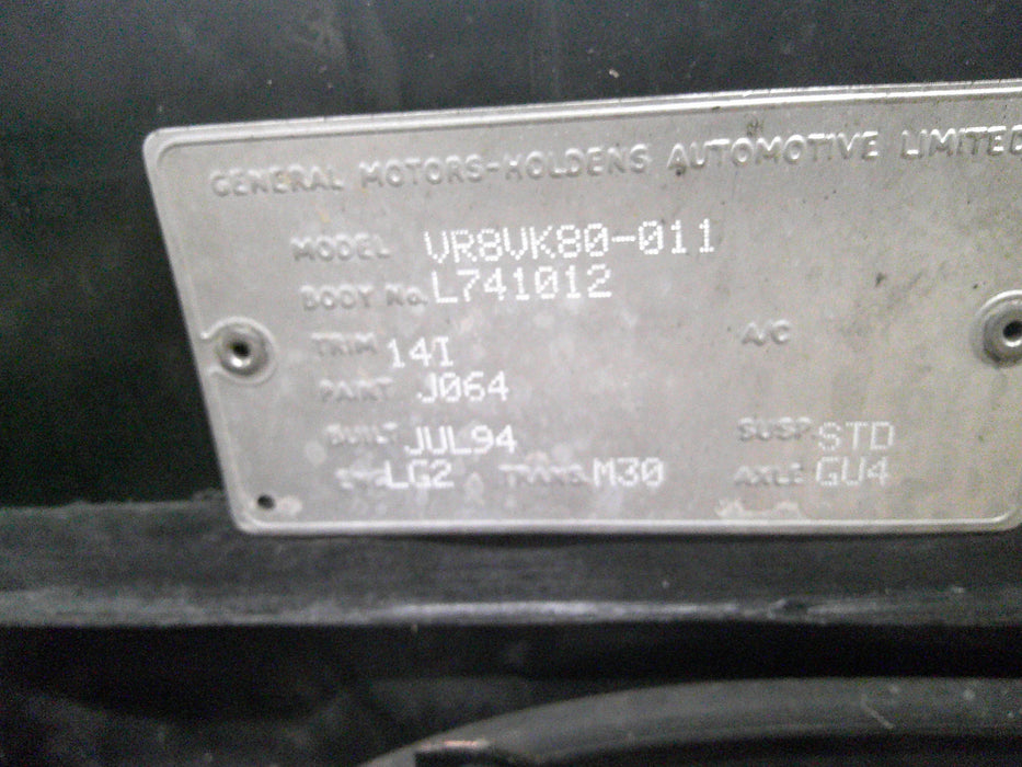 A087 - VR HOLDEN COMMODORE UTILITY - PASSENGER'S Front Door - PAINT CODE ALASKAN WHITE #J064