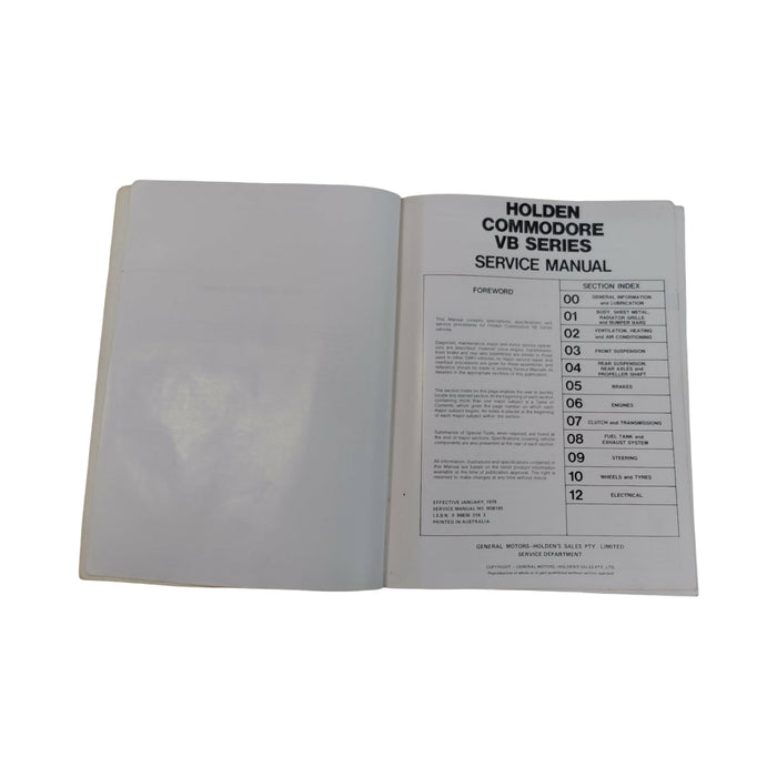 Pic003 - VB Series Holden Commodore Service Manual Book