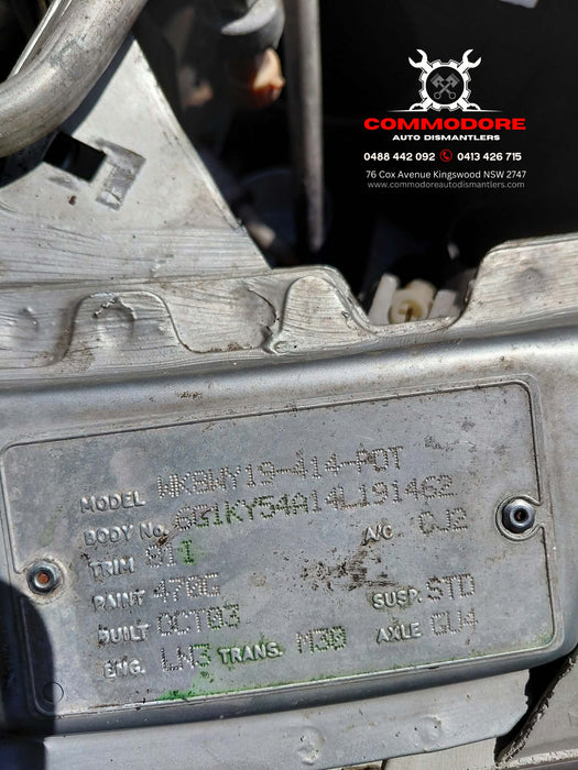 A350 - WK Holden Statesman Sedan, V6 LN3 Auto 4 speed M30 Quicksilver Paint Code # 470G Vin # 6G1KY54A14L191462