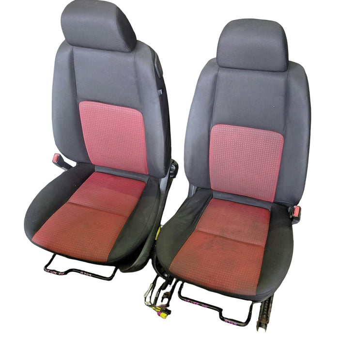 A349 - VE SV6 Holden Commodore Utility SERIES I -  Front Seats (PAIR) Cloth (RED/BLACK)