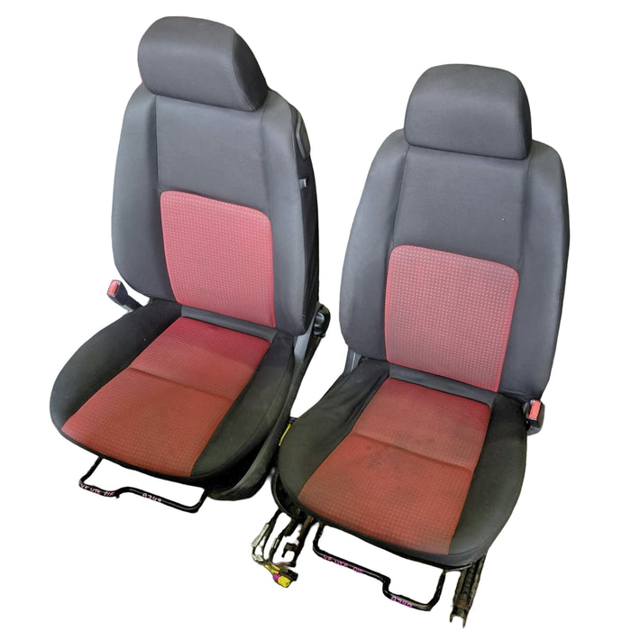 A349 - VE SV6 Holden Commodore Utility SERIES I -  Front Seats (PAIR) Cloth (RED/BLACK)