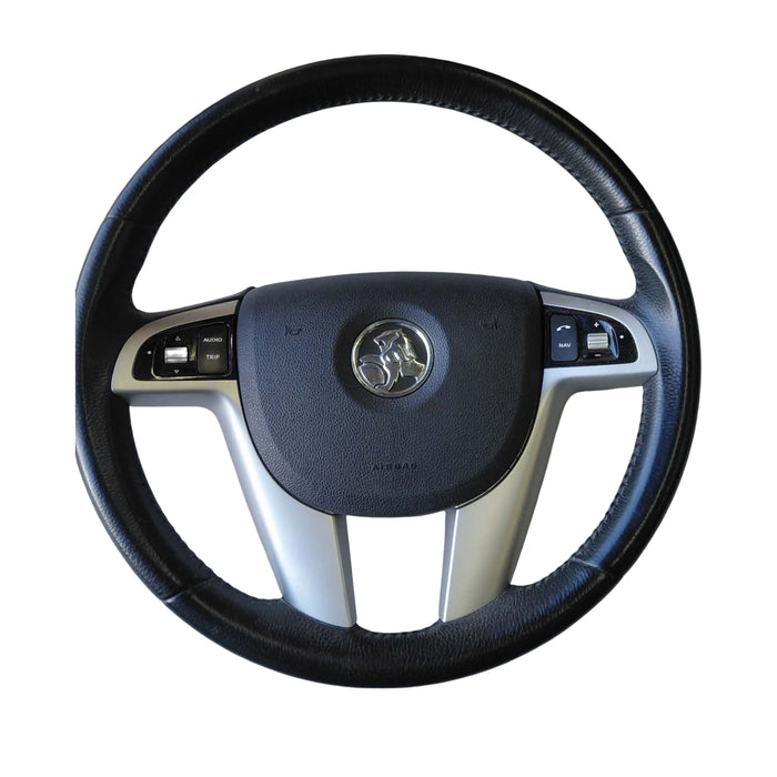EX005 - VE SERIES II Holden Commodore SV6 Sedan - Steering Wheel w/ Horn Pad & Switches - BLACK/SILVER
