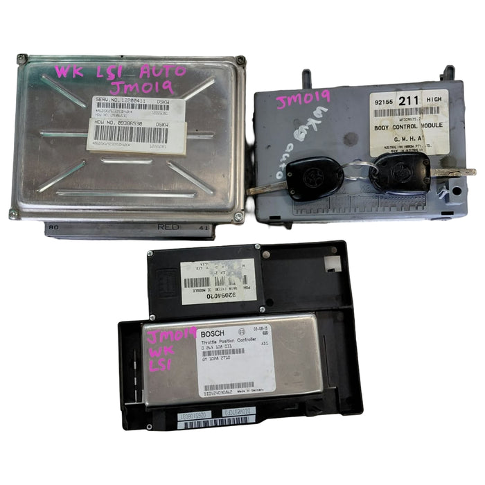 JM019 - WK Holden Statesman (2003) - V8 AUTO LS1 Computer Set (BCM 211 High / ECU / Keys / Fob - VIN: 6G7KY54F44L159231