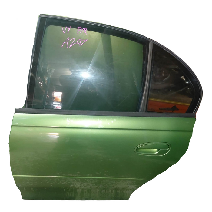 a297 - VY Holden Commodore S-Pac Sedan - PASSENGER REAR Door (POWER WINDOWS) - Hothouse Green #870J