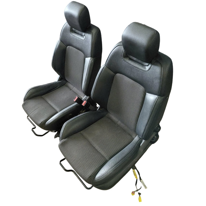 EX005 - VE SERIES II Holden Commodore SV6 Sedan - Front Seats w/ Seatbelt Stalks & Rails Assembly (PAIR) - LEATHER/CLOTH